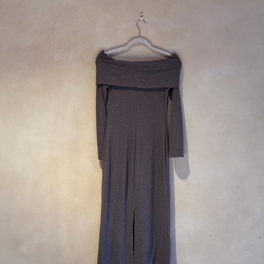 Wild Fable Off Shoulder Ribbed Midi Dress – Gray – Size M